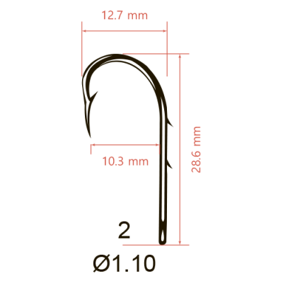 Крючки Saikyo KH-11014 BAIT HOLDER BN № 2 (10шт.)