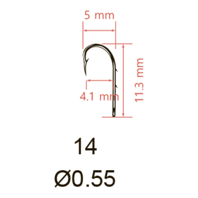 Крючки Saikyo KH-11014 BAIT HOLDER BN № 14 (10шт.)