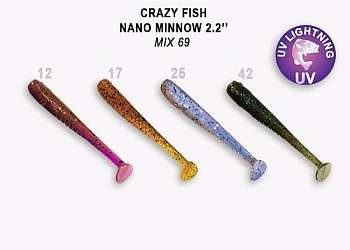 Силикон. приманки Crazy Fish NANO MINNOW 2.2  22-55-M69-6 