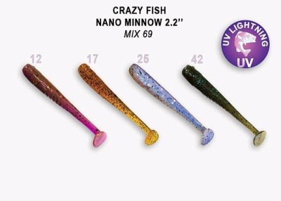 Силикон. приманки Crazy Fish NANO MINNOW 2.2  22-55-M69-6 