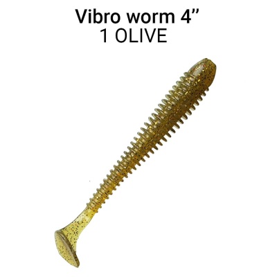 Силикон. приманки Crazy Fish Vibro Worm 4.  75-100-1-6