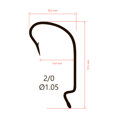 Крючки Saikyo BS-2312 R № 2/0 (10шт.)