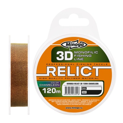 Монофильная леска Minoga Relict 3D Chameleon 120m d 0.45mm