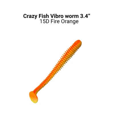 Силикон. приманки Crazy Fish Vibro Worm 3.4  13-85-15d-6 