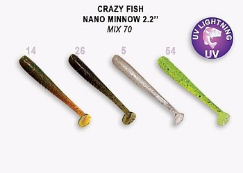Силикон. приманки Crazy Fish NANO MINNOW 2.2  22-55-M70-6 