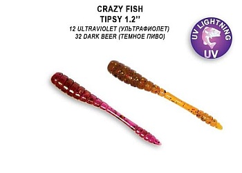Силикон. приманки Crazy Fish TIPSY 1.2 69-30-12/32-6
