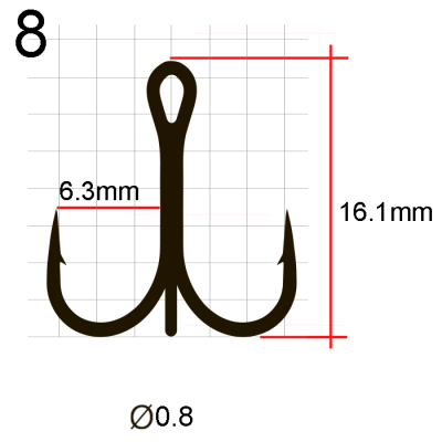 Крючки Saikyo тройн. 7001 BN № 8 (50 шт.)