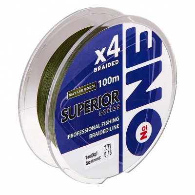 Плетеный шнур №ONE SUPERIOR X4-100 (green) d0.08