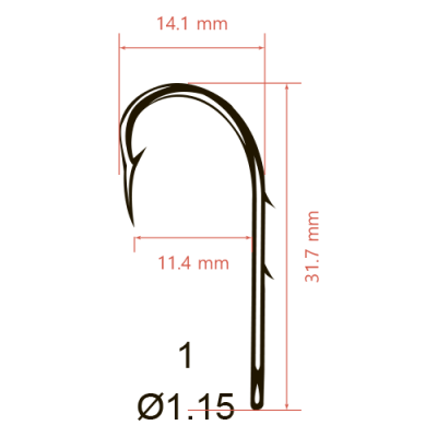 Крючки Saikyo KH-11014 BAIT HOLDER BN № 1 (10шт.)
