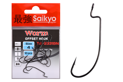 Крючки Saikyo BS-2331 Worm BN № 4 (10шт.)
