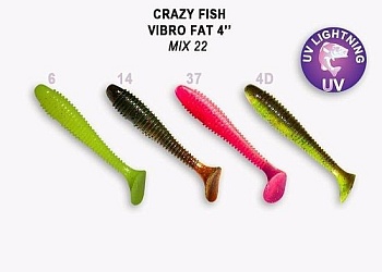 Силикон. приманки Crazy Fish Vibro Fat 4  14-100-M22-6