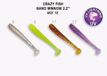Силикон. приманки Crazy Fish NANO MINNOW 2.2  22-55-M16-6 