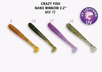 Силикон. приманки Crazy Fish NANO MINNOW 2.2  22-55-M72-6 