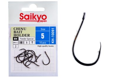 Крючки Saikyo KH-10091 BN CHINU BAIT HOLDER № 5 (10шт.)