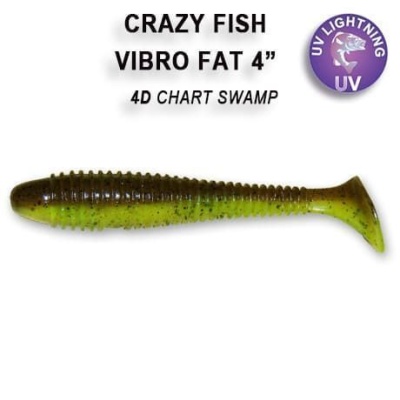 Силикон. приманки Crazy Fish Vibro Fat 4  15-100-4d-6