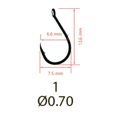 Крючки Saikyo KH-10026 Chinu Ring BN № 1 (10шт.)