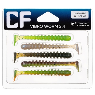 Силикон. приманки Crazy Fish Vibro Worm 3.4  12-85-M57-6 