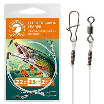 Поводок AQUA флюрокарбоновый 22.0 kg (25cm)