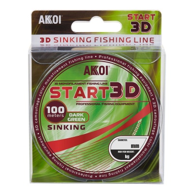 Леска AKKOI START 3D 100m dark-green 0.10mm