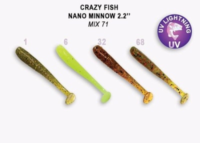 Силикон. приманки Crazy Fish NANO MINNOW 2.2  22-55-M71-6 