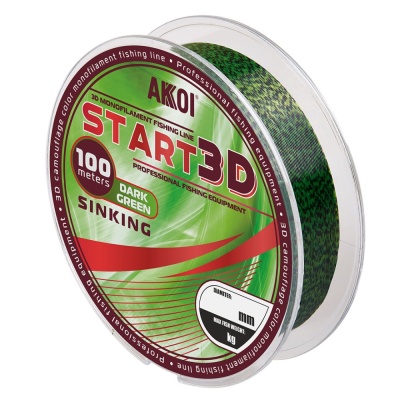 Леска AKKOI START 3D 100m dark-green 0.10mm