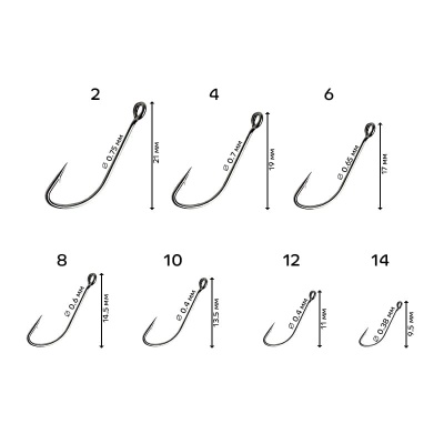 Одинарный крючок CF S hook №12 15 шт.