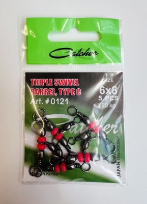 Catcher  Тройной вертлюг с бусиной 6х8