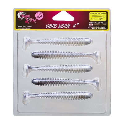 Силикон. приманки Crazy Fish Vibro Worm 4.  75-100-17d-6