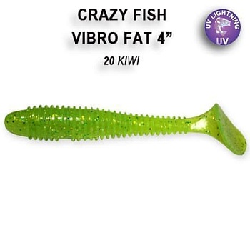 Силикон. приманки Crazy Fish Vibro Fat 4  14-100-20-6
