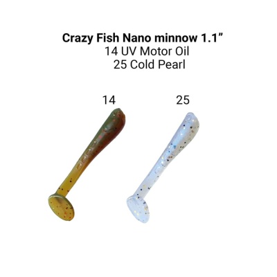14/25 Силикон. приманки Crazy Fish Nano minnow 1.1 68-27-14/25-6