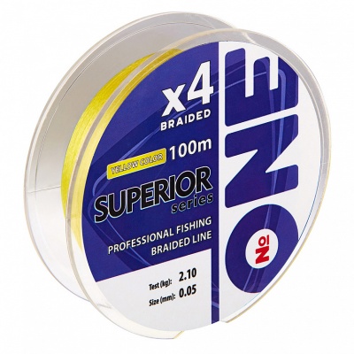 Плетеный шнур №ONE SUPERIOR X4-100 (yellow) d0.12