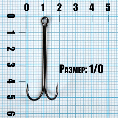Крючок AKKOI двойник удлинённый №1/0