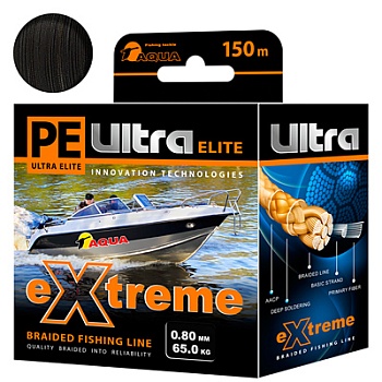 Плетеный шнур AQUA PE ULTRA EXTREME 0.80mm 150m (Цвет черный)
