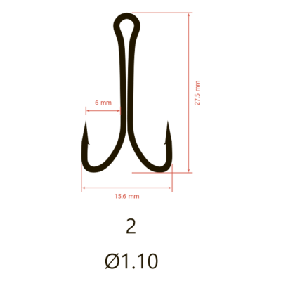Крючки Saikyo двойн. Normal Shank KH-11041 № 2 BN (100шт.)