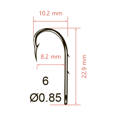 Крючки Saikyo KH-11014 BAIT HOLDER BN № 6 (10шт.)