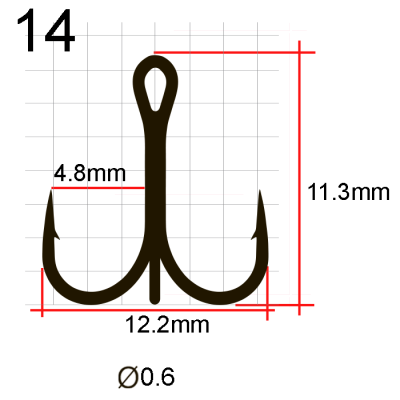 Крючки Saikyo тройн. 7001 BN № 14 (50 шт.)