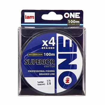 Плетеный шнур №ONE SUPERIOR X4-100 (green) d0.10