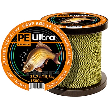 Поводочный мат-ал AQUA CARP AGEx4 Галька\Песок 1500м 15.3kg\33.7lb