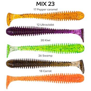 Силикон. приманки Crazy Fish Vibro Worm 3.  11-75-M23-6