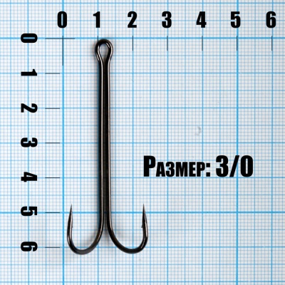 Крючок AKKOI двойник удлинённый №3/0
