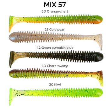 Силикон. приманки Crazy Fish Vibro Worm 3.4  12-85-M57-6 