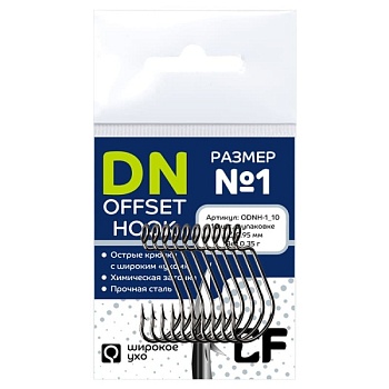 Офсетный крючок Crazy Fish DH Offset Joint Hook №1  (10шт.)