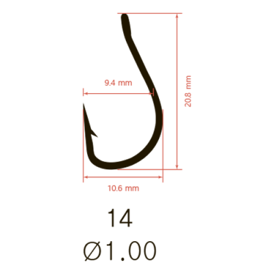 Крючки Saikyo KH-10003 Tanago BN № 14 (10шт.)