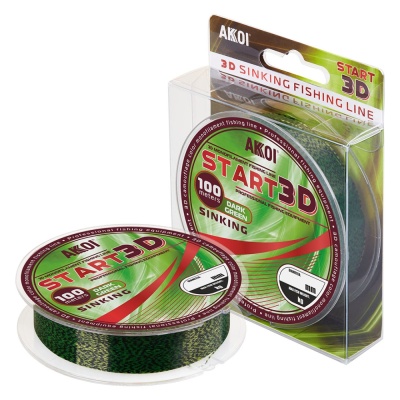 Леска AKKOI START 3D 100m dark-green 0.10mm