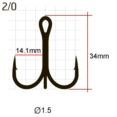 Крючки Saikyo тройн. 7001 BN № 2/0 (25 шт.)