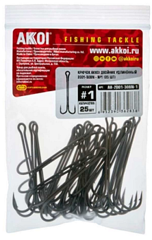 Крючок AKKOI двойник удлинённый № 4 (22 шт.)