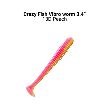 Силикон. приманки Crazy Fish Vibro Worm 3.4  13-85-13d-6 