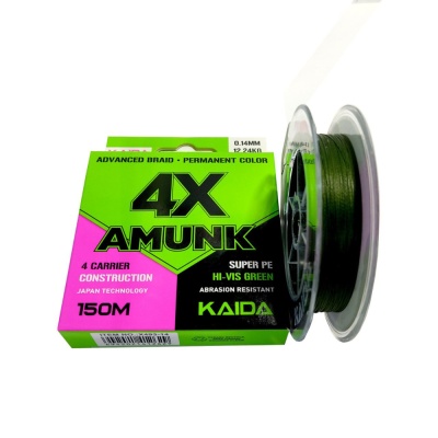 Плетеный шнур AMUNK 4X dark-green 150м 0,14мм