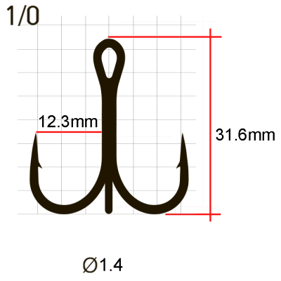 Крючки Saikyo тройн. 7001 BN № 1/0 (50 шт.)