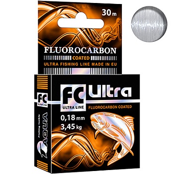 Леска AQUA FC ULTRA Fluorocarbon Coated 0.18mm 30m